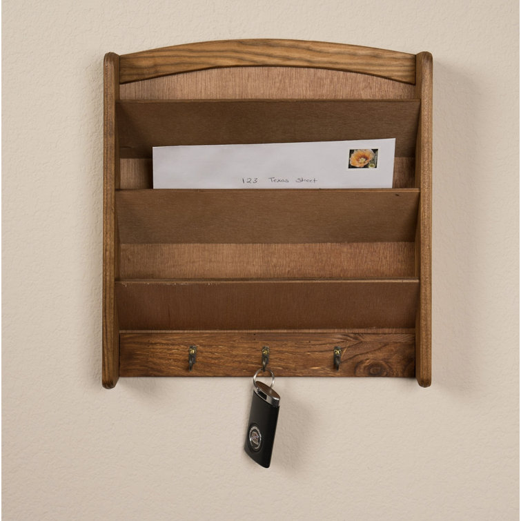 Winston Porter Bazile Wall Mail Organizer with Key Hooks Wayfair
